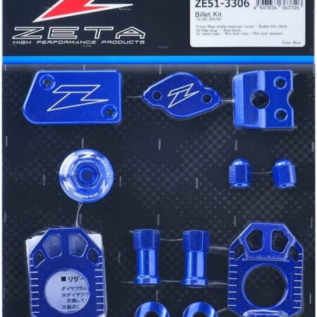 Kit alu anodisé Bleu ZETA Yamaha 125 250 YZ 2009-2024