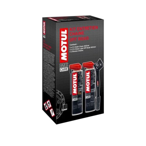 Kit entretien chaîne Motul Off-Road | Nettoyant + Lubrifiant + Brosse