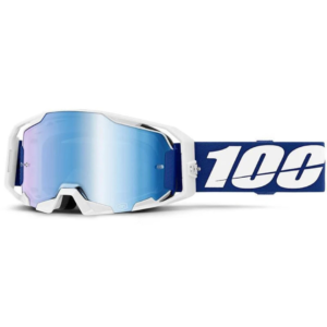 Masque 100% ARMATIC Bleu | Écran Miroir Bleu Ultra HD – Motocross & Enduro - Creations Mx Factory Masque 100% Armatic bleu avec écran miroir bleu Ultra HD pour motocross et enduro