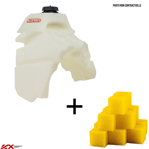 Pack spécial sable KTM réservoir transparent ACERBIS + mousse anti-slosh RTECH (12 Litres)