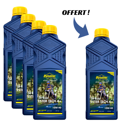PUTOLINE Off Road Tech 4T 10W40 – Pack 4+1 offert