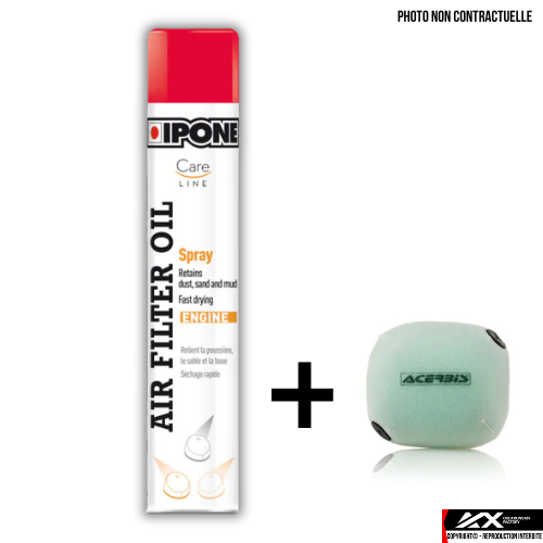 Pack filtre à air CMX-F – Lubrifiant IPONE Filtres Spray 750 ml et Filtre à Air ACERBIS