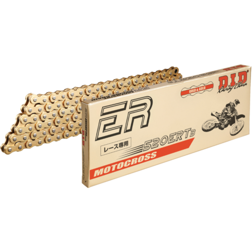 Chaîne compétition DID 520 ERT3 G&G 114 maillons avec attache RJ CLIP pour motos enduro et motocross