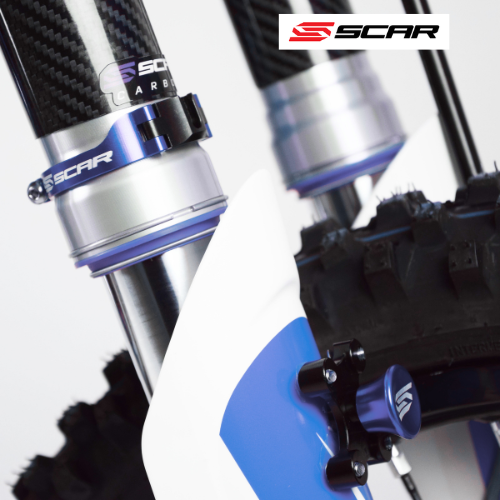 Kit départ SCAR Husqvarna Bleu - Ø52,9mm - Creations Mx Factory Kit départ SCAR Husqvarna Bleu - Ø52,9mm