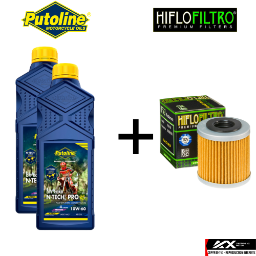 Pack Vidange 4T Husqvarna FC/FE 250‑450 (2007–2010) | Huile Putoline 10W‑60 + Filtre HF563