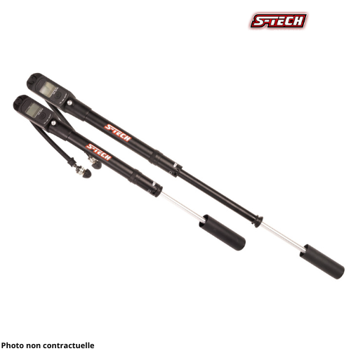Pompe à air 2 en 1 Fourche + Pneu avec manomètre digital