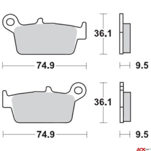 Plaquettes de frein arrière Moto Master Racing Sinter Pro motocross enduro