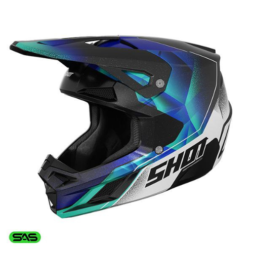 Casque Shot SPEED OLYMP Blue Pearly pour motocross et enduro