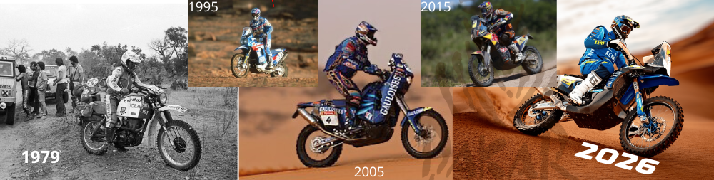 Évolution des motos du Dakar | De l’aventure à la haute technologie - Creations Mx Factory Évolution des motos engagées au Rallye Dakar depuis les années 1980