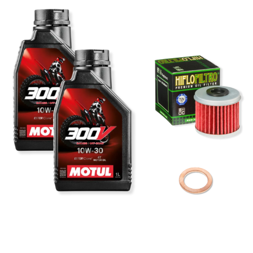 Pack vidange complet Honda CRF 250R et 450R avec huiles Motul 10W-30 et filtre HF116