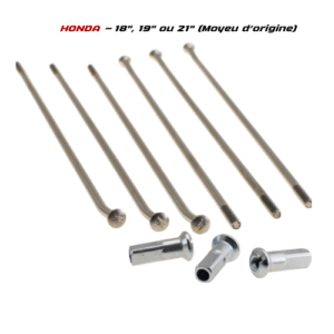 Jeu de rayons HAAN Wheels en acier haute résistance pour moyeu Honda d’origine