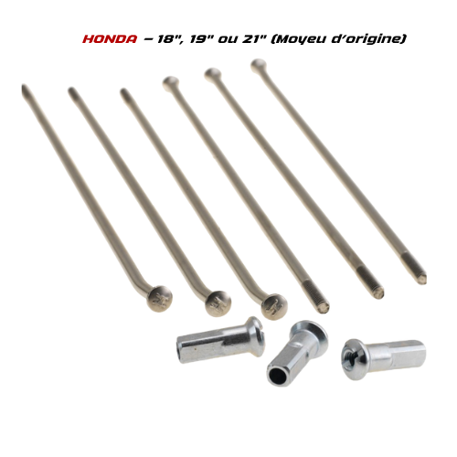 Jeu de rayons HAAN Wheels en acier haute résistance pour moyeu Honda d’origine