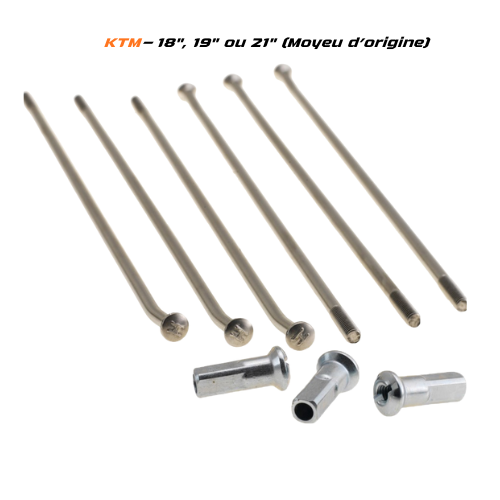 Jeu de rayons HAAN Wheels en acier haute résistance pour moyeu KTM d’origine