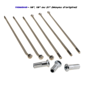 Jeu de rayons HAAN Wheels en acier haute résistance pour moyeu YAMAHA d’origine