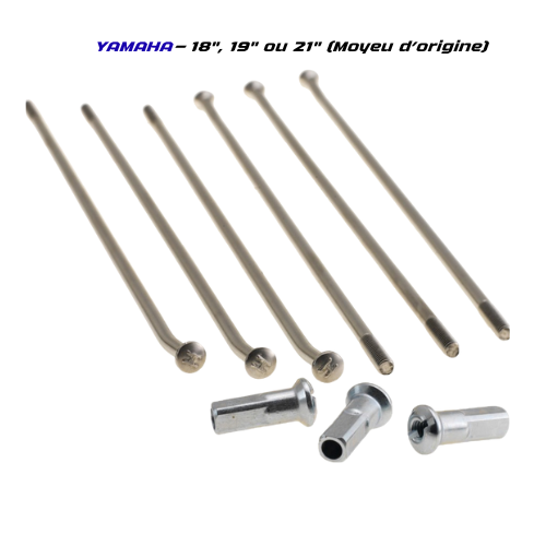 Jeu de rayons HAAN Wheels en acier haute résistance pour moyeu YAMAHA d’origine