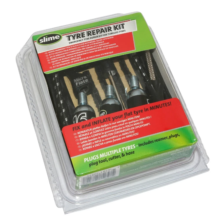 Kit Réparation Pneu Tubeless Moto/Scooter SLIME – CO2 + Mèches - Creations Mx Factory Kit réparation pneu tubeless moto scooter Slime cartouches CO2 mèches