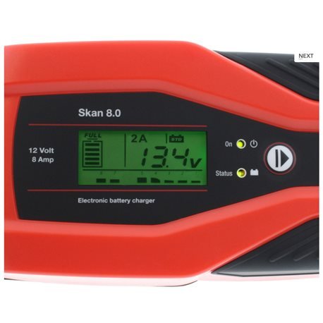 Chargeur de batterie JMP Skan 8.0 12V 2 à 8A microprocesseur batteries moto lithium AGM gel