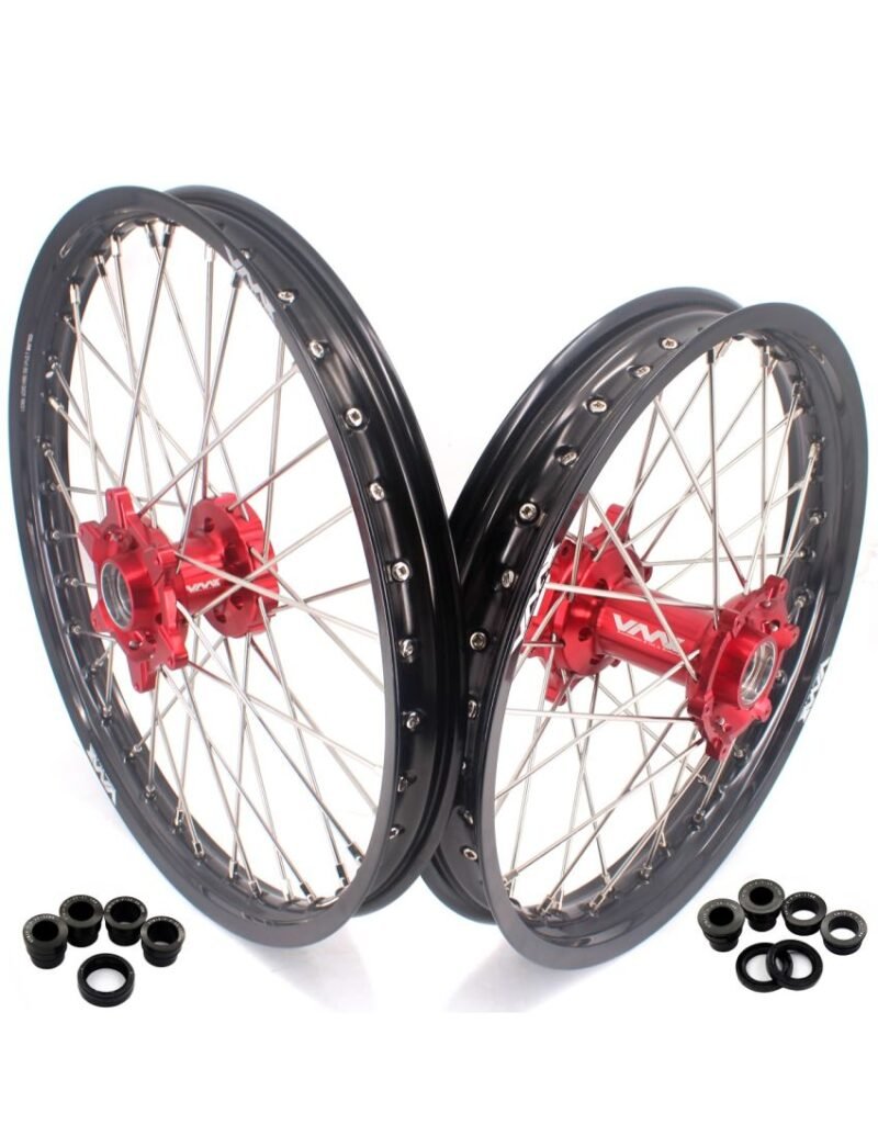 Jeu de roues complet VMX 21 18 rouge noir KTM Husqvarna GasGas Stark VARG motocross