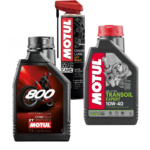Pack MOTUL 2T huile moteur 800 2T Transoil 10W40 graisse chaîne C3 motocross enduro