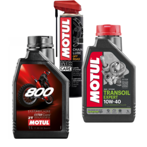 Pack MOTUL 2T Essentiel – Huile 800 2T, Transoil 10W-40 & Graisse Chaîne C3 - Creations Mx Factory Pack MOTUL 2T huile moteur 800 2T Transoil 10W40 graisse chaîne C3 motocross enduro