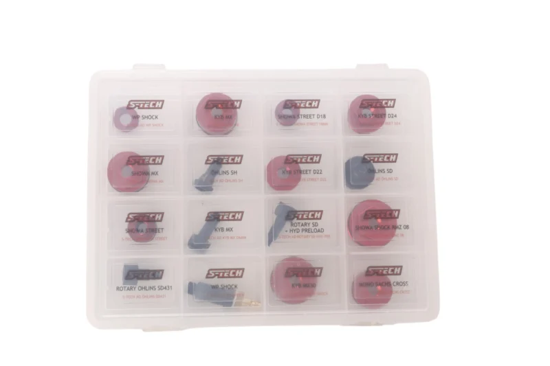 Kit adaptateurs remplissage amortisseurs S-TECH 16 pièces pompe à vide suspension moto
