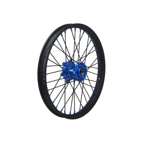 NRTeam – Roue Complète Avant 21x1.60 Bleue Yamaha YZ, YZ-F & Fantic XE / XX Roue complète avant NRTeam 21x1.60 bleue Yamaha YZ YZ-F Fantic XE XX motocross enduro