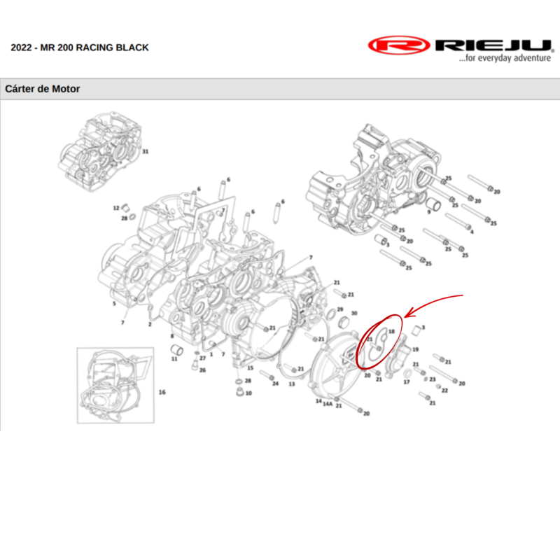 Joint couvercle pompe à eau OEM GasGas EC 250 300 2T 2014