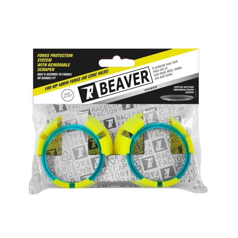 Racecap Beaver jaune fluo protection fourche WP 48 mm GasGas motocross enduro